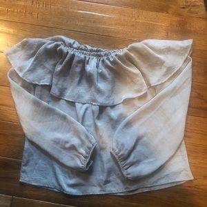 Off the shoulder silver top